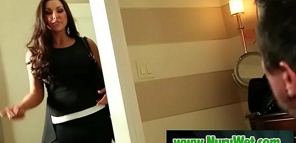  Brianna Jordan & Krystal Carrington - Lesbian with huge boobs gets massage in shower